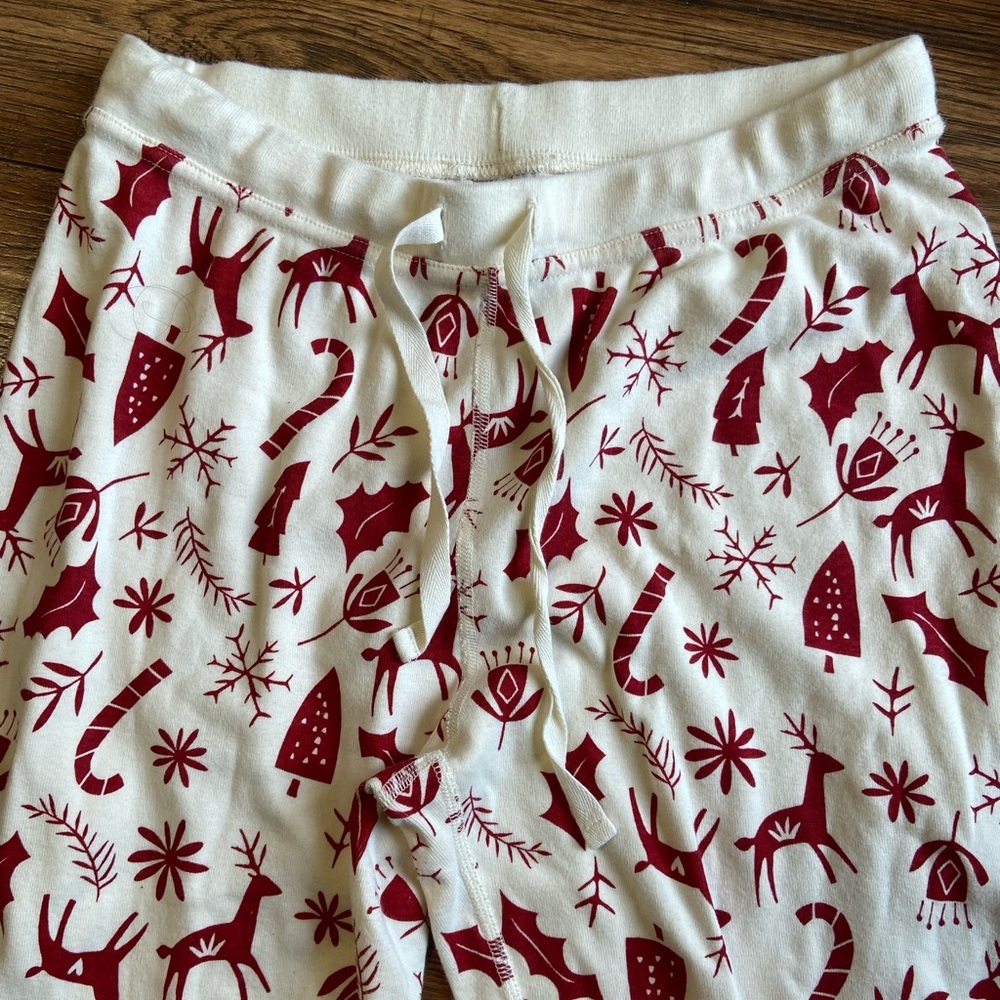 HANNA ANDERSSON Pajama Set Women’s Size Medium Top Pants Holiday Reindeer cotton - Picture 3 of 5